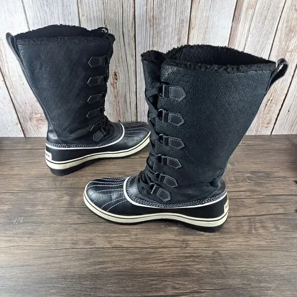 Sorel Trivoli High Mid Calf WP Boots Women's Sz 7 Black NL1907 010 (GUC) - Picture 5 of 8